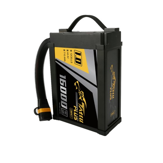 Tattu Pro 16000mAh 45.6V 25C 12S1P HV Lipo Smart Battery Pack With AS150U-F Plug